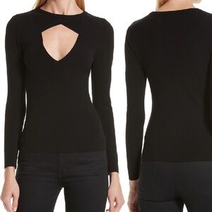 A.L.C Curtis Rib-Knit Black Cut Out Slim Sweater XS